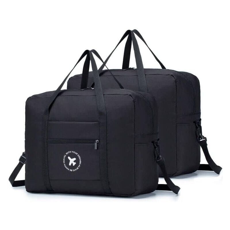 Aougo - Bagage Cabine 45x36x20, Sac de Voyage, Sac Cabine Avion Pliable Valise Cabine, Bagage Cabine Bagag Sac Duffel (2 pièces)