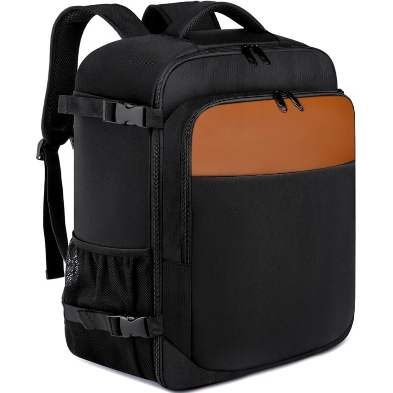 Aougo - Baggage Cabine 40x20x25 pour Sac à Dos Voyage Cabine Avion 20L Bagage à Main,Marron