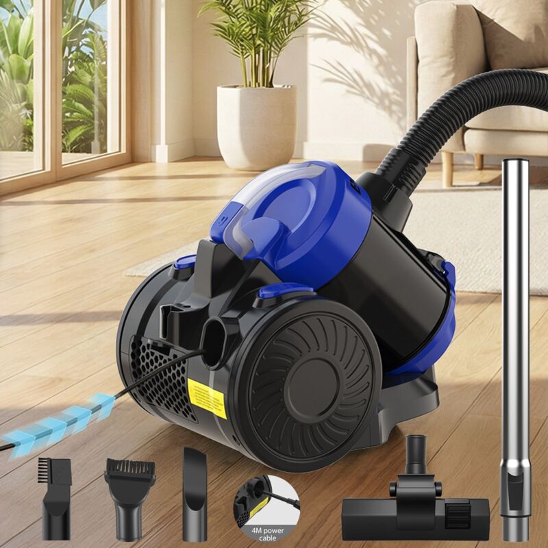 Bagless Cylinder Vacuum Cleaner,3600W Hoover Vacuum Cleaner,2 IN 1 Brush Head