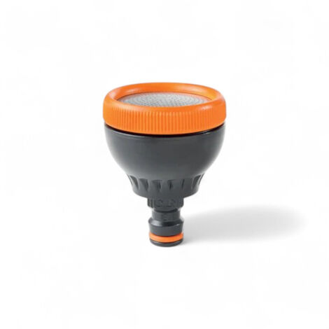 Bagnafiori con innesto a scatto e getto soffice in blister con disco microforato ispezionabile per pulizia interna
