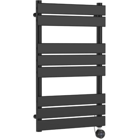 Bagnall Electric Square Flat Heated Towel Rail with 8 Bars, 840 x 500mm, Anthracite