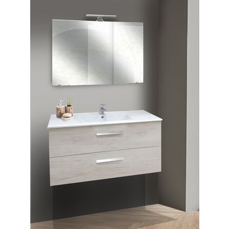 BAGNO COMPLETO MOD. ANGELA CM 100 QUERCIA BIANCA