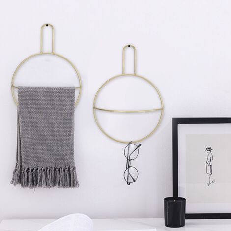 Bagno e WC Bagno e accessori Portasciugamani e gancio per bagno Portasciugamani (89), Portasciugamani a parete con mensola e anello per bagno (oro), RAPANDA
