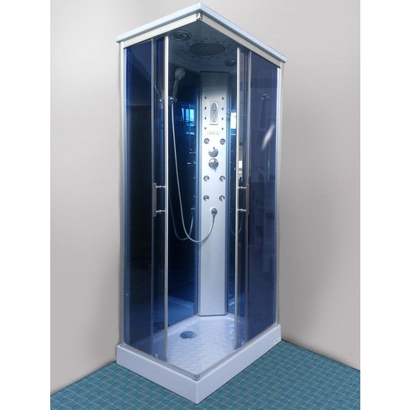 Colonna Doccia Con Cromoterapia E Radio.Bagno Italia Box Doccia Cabina Idromassaggio 100x70 Cm 6 Idrogetti Radio Cromoterapia B0x 0870