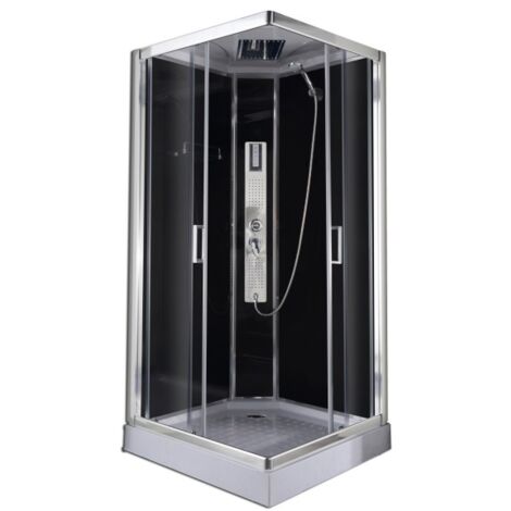 Bagno Italia Box doccia idromassaggio quadrato 90x90 cm con radio e 3 getti