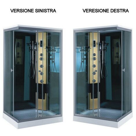 Bagno Italia Box idromassaggio 100x70 cm con doccia color oro versione destra