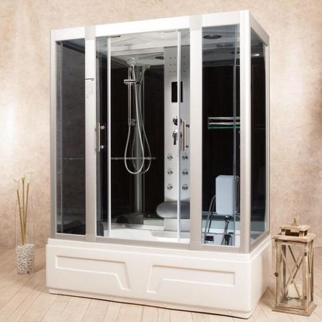 Cabina Doccia Con Bagno Turco.Bagno Italia Cabina Idromassaggio Da 150x90 Cm Box Doccia 6 Idrogetti Massaggio Plantare Radio Led C4b 01027