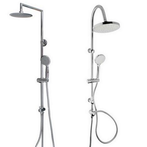 Bagno Italia Colonna doccia cromata con soffione e doccino estraibile mod02