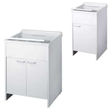 Bagno Italia Lavatoio 45×50 cm per esterno 1 anta bianco pilozza con asse lavapanni
