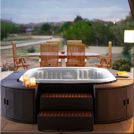 Bagno Italia Minipiscina gonfiabile idromassaggio 185 cm autogonfiante capienza 5 6 posti con 132 getti spa relax giardino Mspa
