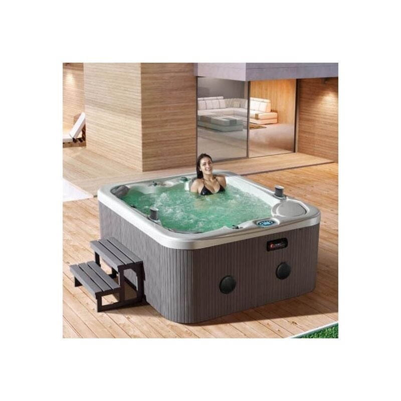 Bagno Italia - minipiscina idromassaggio spa relax cm 220x188 5 posti 84 getti profumoterapia e bluetooth