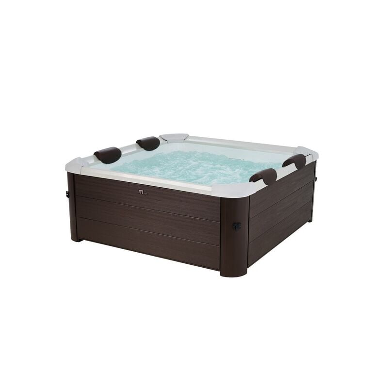 Bagno Italia - Minipiscina spa relax quadrata per 5-6 persone 160x160 cm 120 getti idromassaggio cromoterapia ozonoterapia