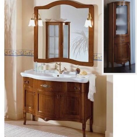 Bagno Italia Mobile da bagno arte povera 110 cm arredo fatto a mano mobili in noce massello con colonna