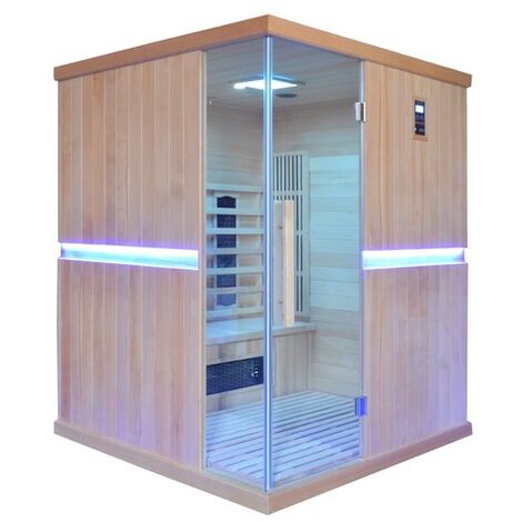 Bagno Italia Sauna 150x150 cm con 8 piastre infrarossi luci led e aromaterapia