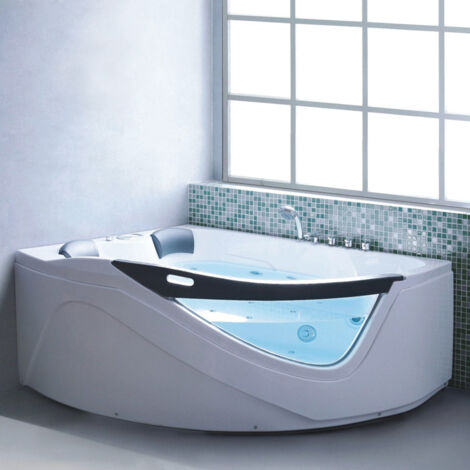 Bagno Italia Vasca da bagno angolare idromassaggio ad aria e acqua 2 posti 170x150x70 cm