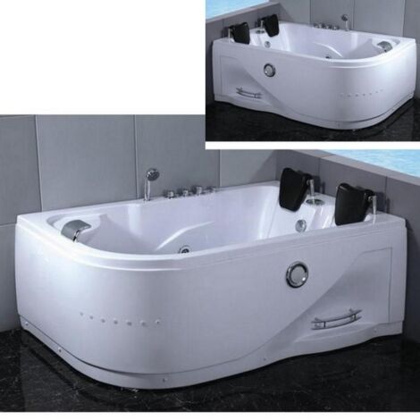 Bagno Italia Vasca da bagno idromassaggio cm 180X120 versione sinistra 24 getti airpool e whirlpool full optional cromoterapia