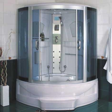 Vasca Da Bagno Con Doccia Idromassaggio.Bagno Italia Vasca Idromassaggio Con Cabina 135x135 Con Sauna E Cromoterapia C4b 01028