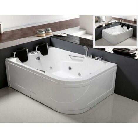 Bagno Italia Vasca idromassaggio con riscaldatore 170x120 cm 2 posti versione destra o sinistra multifunzione