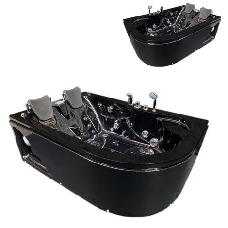 Bagno Italia Vasca idromassaggio nera 170x115 cm per due persone 15 idrogetti versione destra