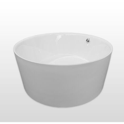 Bagno Italia Vasca rotonda da centro stanza 134 cm altezza 60 cm bianco lucida