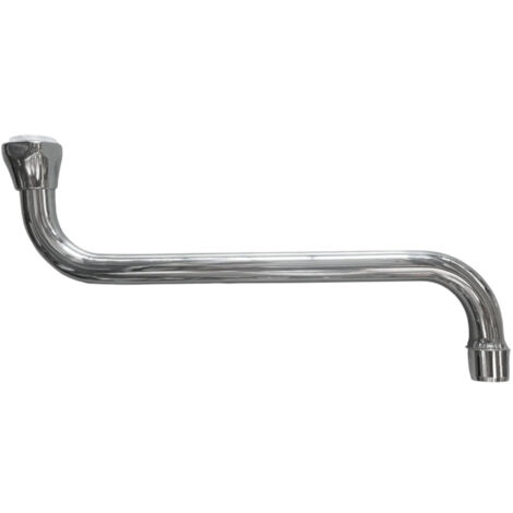 Bagnoclic – Bec pour robinet 30 cm en acier chromé – Raccordement standard 3/4 – Aérateur amovible et joint d'étanchéité inclus
