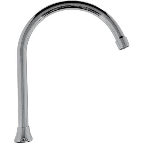 Bagnoclic – Bec pour robinet à parapluie universel 25 cm – Acier chromé – Raccord 3/4 – Rotatif pour installation facile