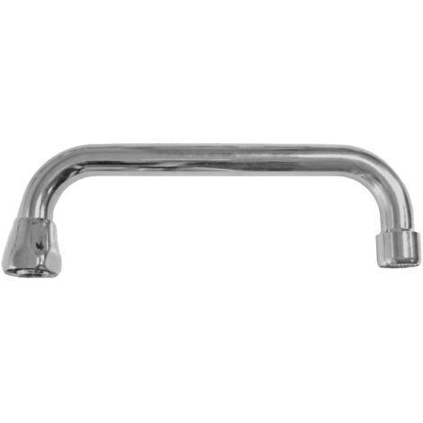Bagnoclic – Bec pour robinet tige universelle 18 cm – Acier chromé – Raccordement standard 3/4 – Aérateur amovible pour évier inversé