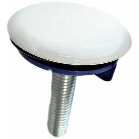 Bagnoclic – Cache trou blanc pour bonde de lavabo – Diamètre 50mm – Couvercle en laiton finition blanche – Installation rapide et esthétique