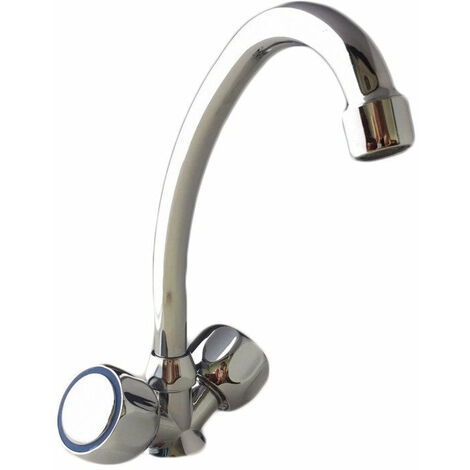 Bagnoclic – Robinet pour caravane et camping – Bec pivotant haut en laiton chromé – Compact pour espaces réduits – Installation facile