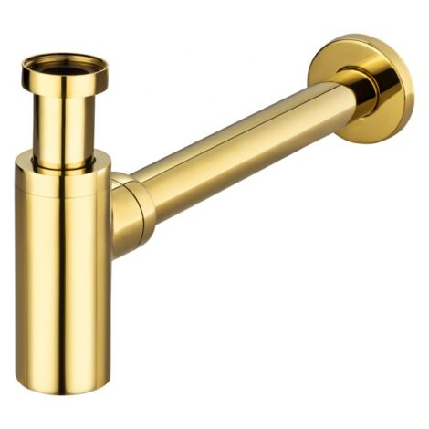 Bagnoclic – Siphon de lavabo droit en laiton – Hauteur réglable 1' 1/4 – Design élégant pour installation visible – Facile à assembler