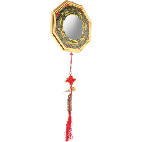 Bagua Mural Convexe 20 5 Cm en Laiton Et Aluminium Motif Tai