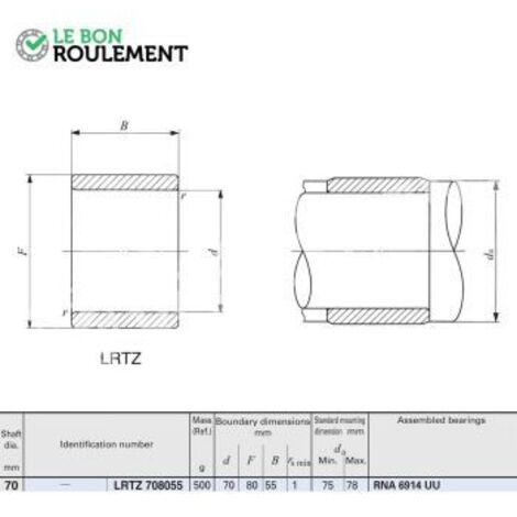 Bague acier intérieure LRTZ708055-IKO