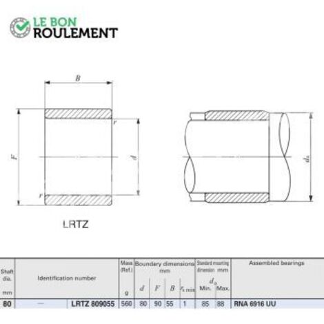 Bague acier intérieure LRTZ809055-IKO