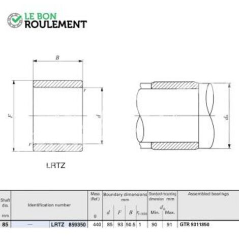 Bague acier intérieure LRTZ859350-IKO
