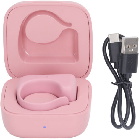Bague de Défilement Télécommandée Bluetooth, Télécommande pour Diaporama et Photo, Bouton Selfie avec Boîtier de Charge pour Téléphone Portable Rose