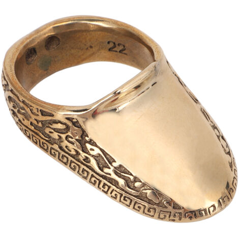 Bague de Pouce en Laiton pour Tir à l'Arc - Protection et Clé de Doigt avec Cordon Anti-Perte 22mm