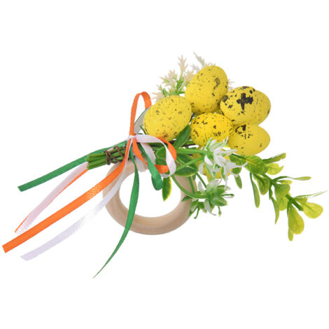 Bague de serviette Easter en bois et mousse multicolore 4,5cm pour décoration de table