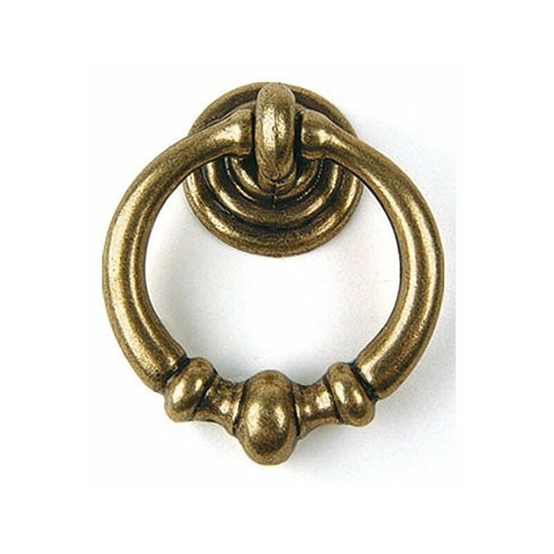 REI - 10 Poignees anneau zamak d35 vieux laiton ref 7-3009 32