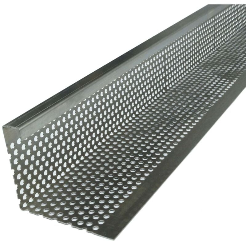 Daprona - Baguette à graviers en aluminium, baguette à graviers épaisseur 1,5mm 200cm, épaisseur 1,5mm argent, tôle perforée en aluminium, baguette