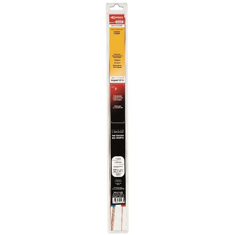 Guilbert Express - Baguette de brasure express - Argent 15% - ø 2 mm x L500 mm - Blister de 5 baguettes - GE215E