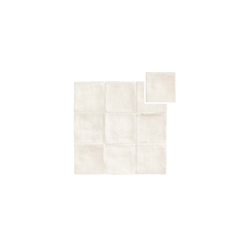 Carrelage mural faïence effet zellige fika 10x10 cm Blanc cassé - Mat - boîte de 0.56 m2 Gioia Materia