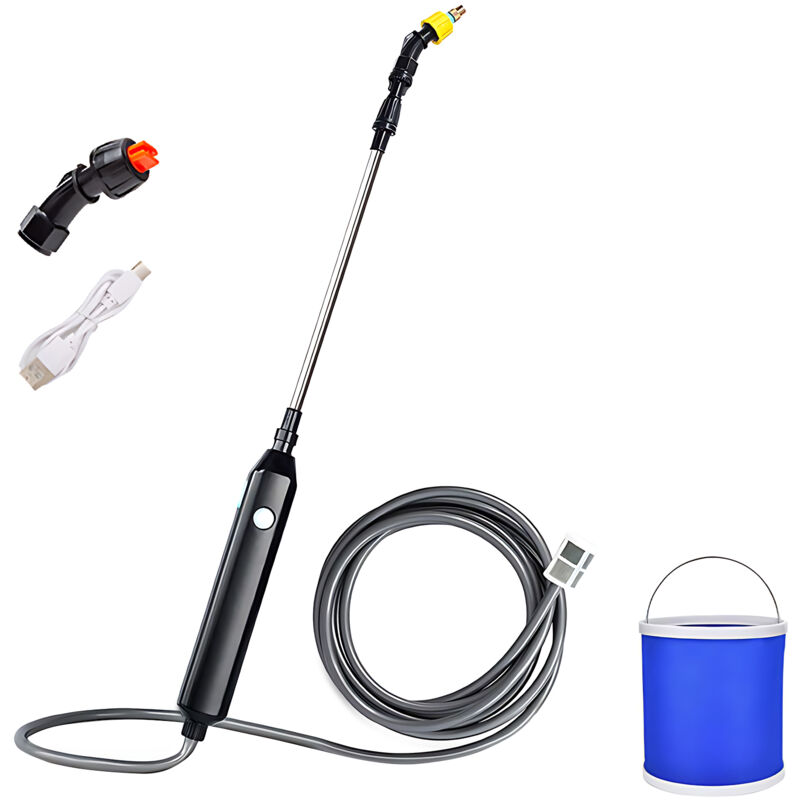 Lifcausal - Baguette de pulvérisation d'eau en acier inoxydable, réglable, électrique, rétractable, 23 pouces, avec tuyau de 9,8 pieds, 2 buses,