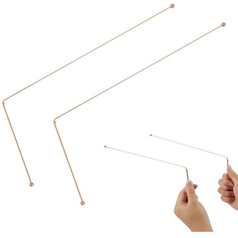 Baguette de Sourcier en Cuivre pur à 99,9% 2pcs, Idéale pour Recherche D'eau, Chasse au Trésor Localisation D'objets Enfouis, Baguette Divinatoire de Haute Qualité pour Travail Énergétique Géomancie
