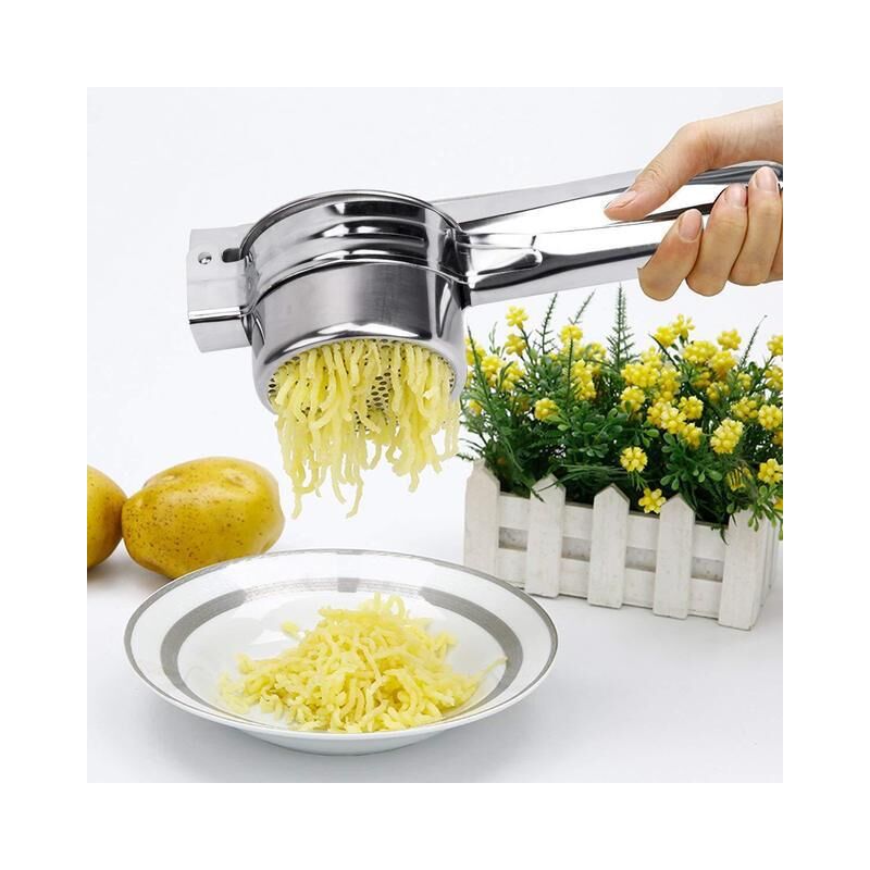 KZQ - Presse-purée, Presse Puree Manuelle, avec 3 Disques Interchangeables, Presse-purée Polyvalent, pour la Purée de Pommes de Terre, Nourriture