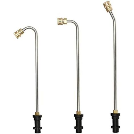 Baguette d'extension pour pistolet de nettoyeur haute pression, connecteur rapide 6,35 mm, tige nettoyage Karcher K2-K7 (doré à 30 degrés), Or Degrés -