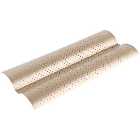 Baguette Pan 2 Slots Nonstick Food Grade Carbon Steel Perforated Design French Baguette Baking Pan for Home Baguette