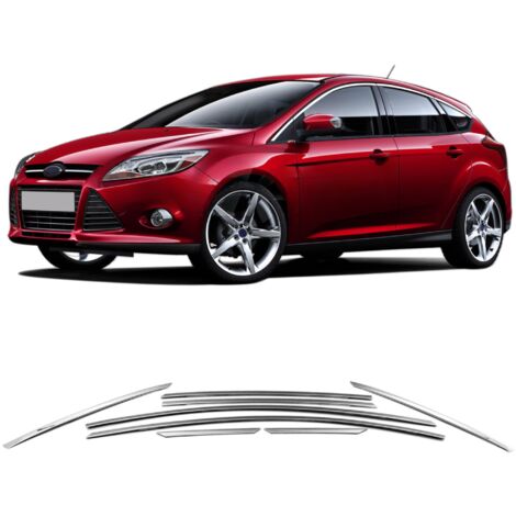 Baguettes de finition de vitres latérales, acier inoxydable chromé, Ford Focus Mk3 2011-2017