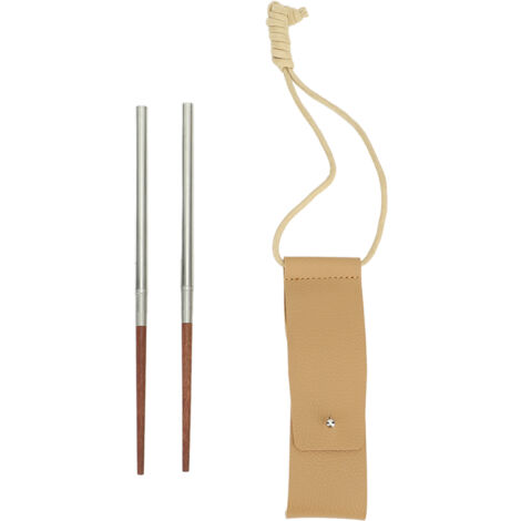Baguettes pliables en bois, portables et détachables, idéales pour le camping en plein air. Disponibles en palissandre et acier inoxydable avec système de verrouillage.