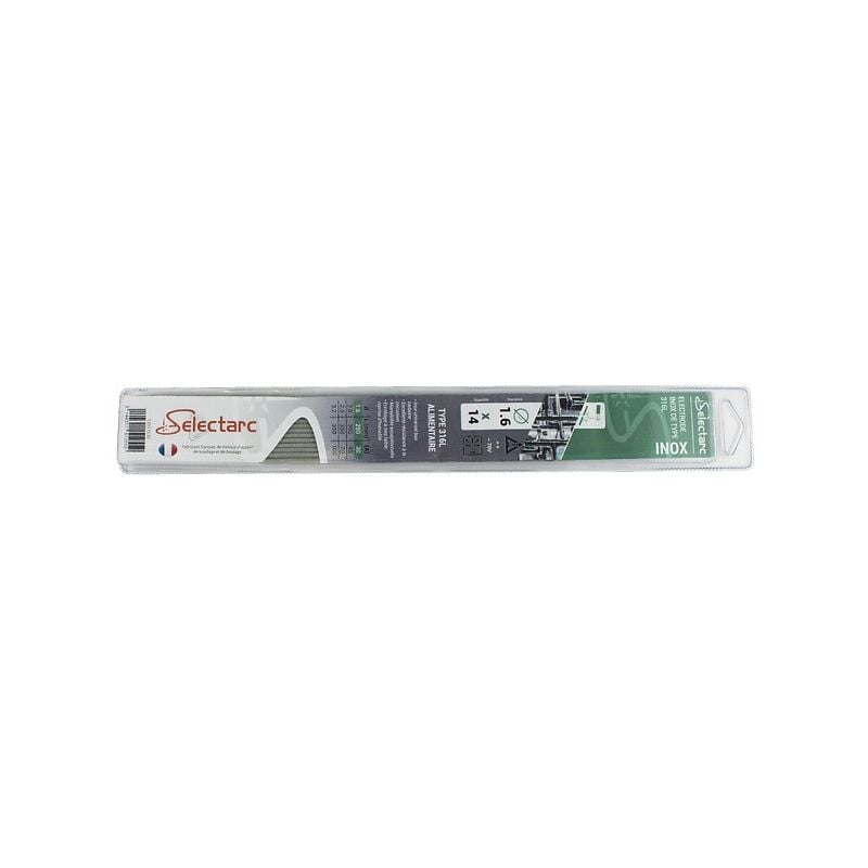 Baguettes soudure inox 316L 1.6mm lot de 14 - longueur 250mm Selectarc