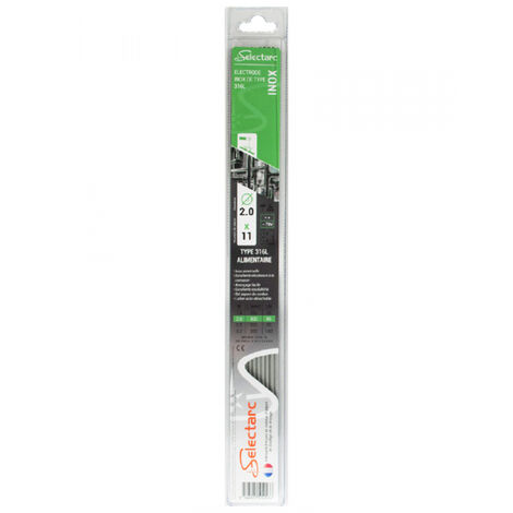 Baguettes soudure inox 316L 3.2mm lot de 7 - longueur 350mm Selectarc